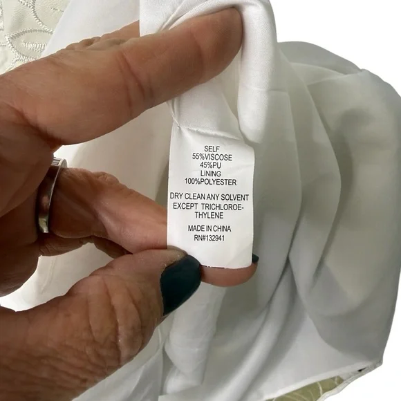 Amanda Uprichard Rylee Dress White Faux Leather Floral Size Small - Picture 4 of 8